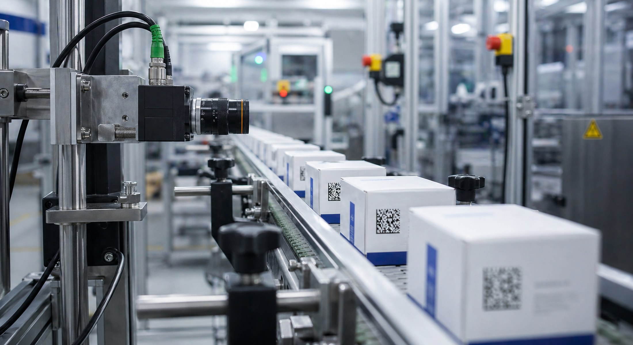 Считывание DataMatrix на упаковочной линии промышленной камерой