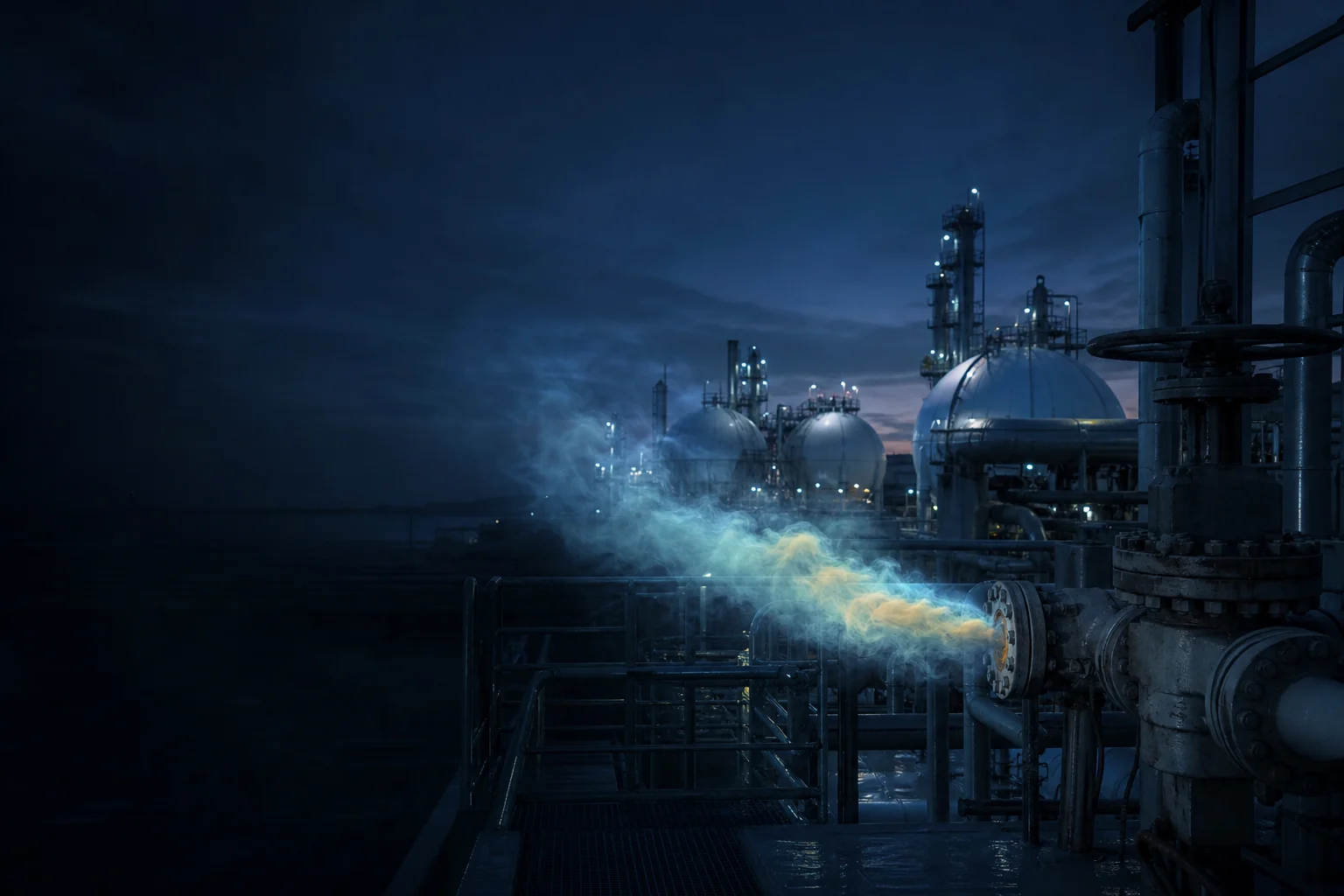 Инфракрасная камера показывает облако газа